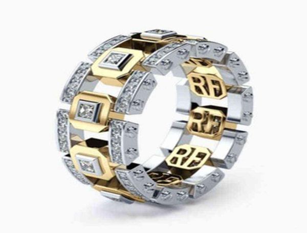 

punk hiphop series men039s ring band cothic geometry men square crystal trendy gifts gadget s for gentleman women jewelry2115274, Silver