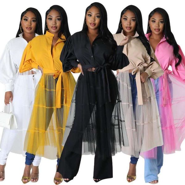 

womens clothes lengthened shirt casual autumn design pink fashioned long sleeves, White
