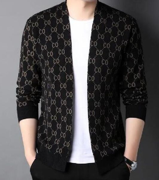 

2023 sweater cardigan men's casual v-neck shirt fall winter slim long sleeve men and women sweater knit cardigan men's top, White;black