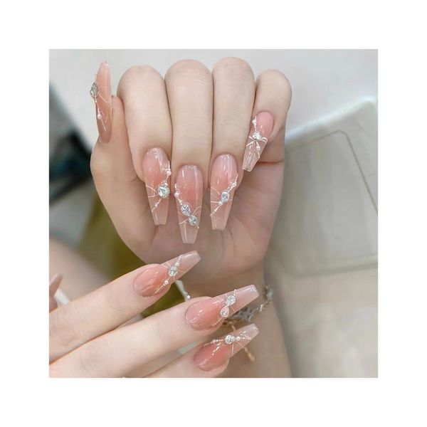 

wearing pure nail, atmosphere, advanced powder blusher lines, small diamonds, handmade nail patches, girls, Red;gold