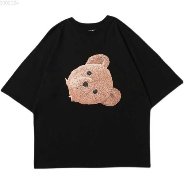 

ball designer fashion clothing pa tees tshirts palmes angels summer new big head teddy bear short sleeve men's women's t shirt lux, White;black