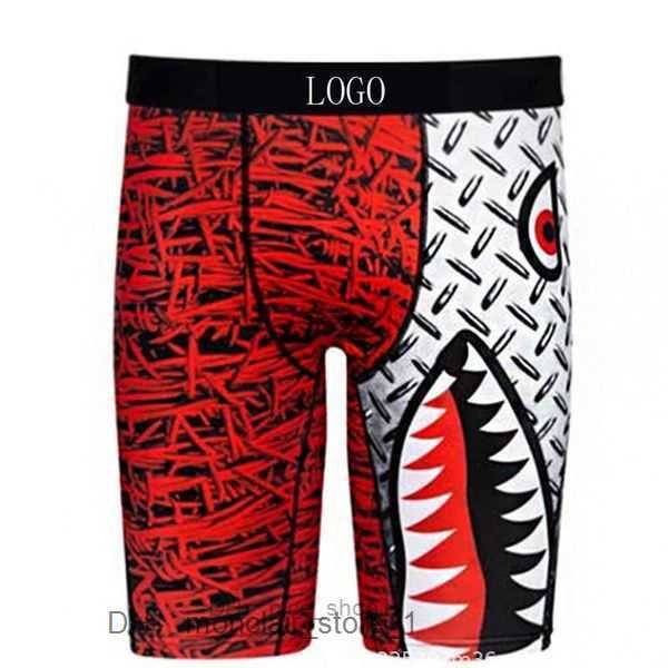 

designer psd underpants for mens ice silk quick dry shorts with bags fashion printed boxers breathable underwear clothes 34py, Black;white