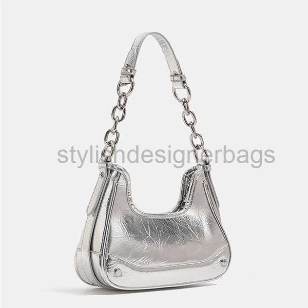 

shoulder bags ur niche portable underarm bag for women's summer 2023 new high-end silver bag pu chain single shoulder crossbody bagstyl