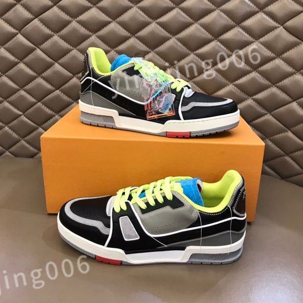 

2023 luxury designer sneaker virgil trainer casual shoes calfskin leather abloh white red blue overlays platform low sneakers size 39-44 rd1, Black