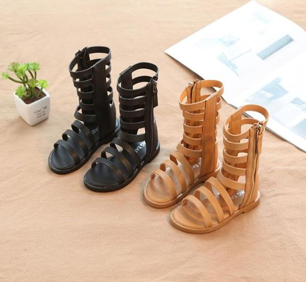 

roman style toddler girl sandals open toe baby shoes summer open toe solid sandals kids gladiator sandals shoes 3 col1008545, Black;red