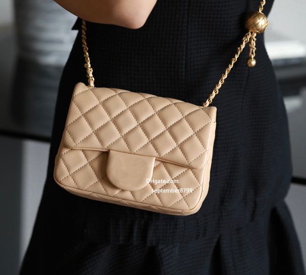 

designer mini flip flap bag 10a womens luxury fashion caviar golden ball cf chain bag lady high end shoulder bag imitation 18cm crossbody ba