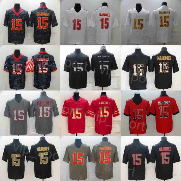 

15 patrick mahomes stitched football jerseys uniform hemp grey color rush goddess hyphenation shadow smoke flag vapor untouchable for sport, Black;red
