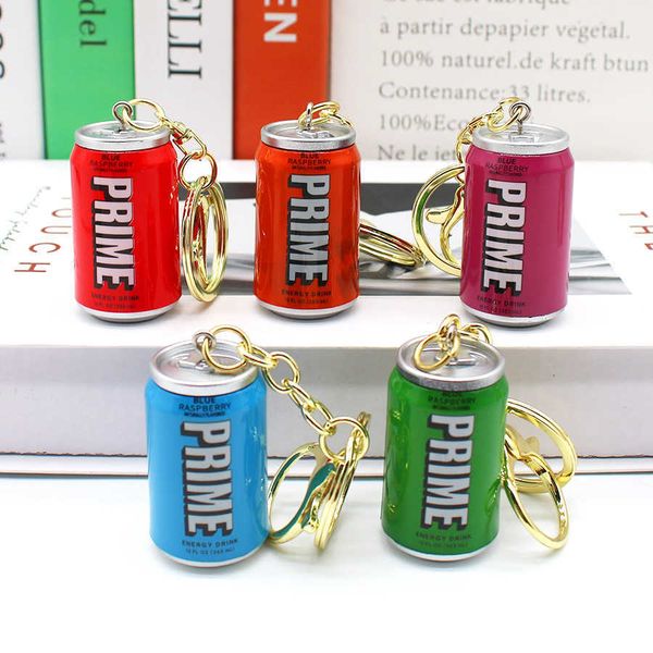

3hzl key rings prime drink internet celebrity beverage bottle keychain simulation can beverage bottle pendant mini bottle pendant, Slivery;golden