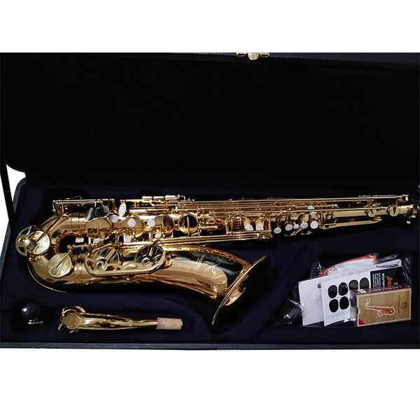 

japan brand tenor saxophone t-wo37 gold lacquer sax tenor mouthpiece ligature reeds neck musical instrument