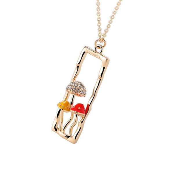 

unique mushroom necklace for women cute mushroom pendant jewelry gifts fashion chain necklaces for girls, Silver