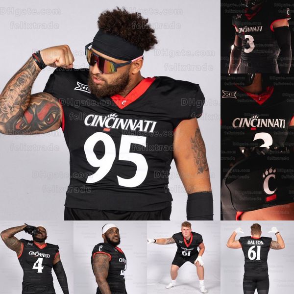 

mens deshawn pace tyler gillison sauce gardner travis kelce cincinnati football jersey stitched ahmad gardner #9 desmond ridder cincinnati b, Black