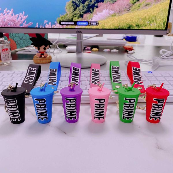 

8dfl key rings new prime drink bottle toy keychain car key pendant couple bag pendant, Slivery;golden