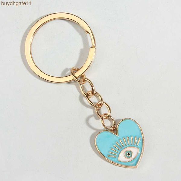 

127t key rings new creative love demon eye key pendant keychain bag pendant, Slivery;golden