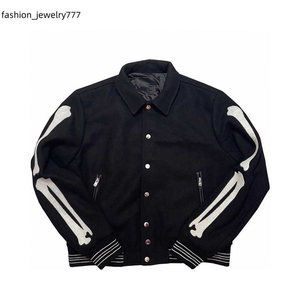 

fashion mens green black jacket classic man luxury jackes bone letters embroidery stitching coats baseball stylsh streetwear outerwear, Black;brown