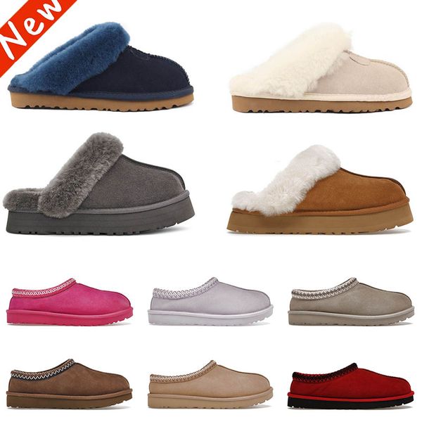 

2023 women tazz slippers tasman chestnut slippers mustard seed fur slides classic ultra mini platform snow boot australia australian wool co, Black