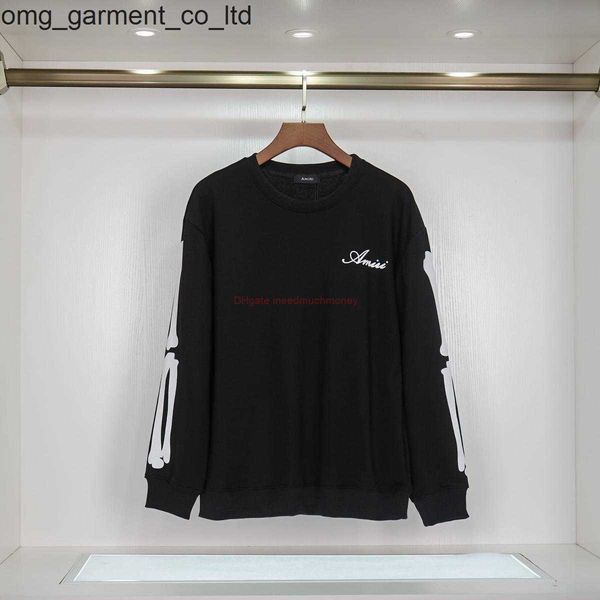 

designer clothing mens sweatshirts hoodies 2023 autumn winter new amirs sweater coat rock bone letter print casual womens mens streetwear lu, Black