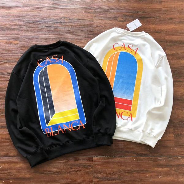 

mens hoodies sweatshirts casablanca ss autumn and winter arch magic door lettering printing highquality round collar sweater 230815, Black