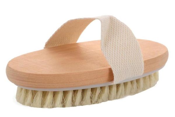 

100pcs dry skin body face soft natural bristle brush wooden bath shower brushes spa without handle cleansing4896175