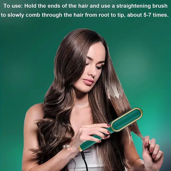 

the ultimate hair styling tool: ionic hair straightener comb - straighten & curl without damage, Black
