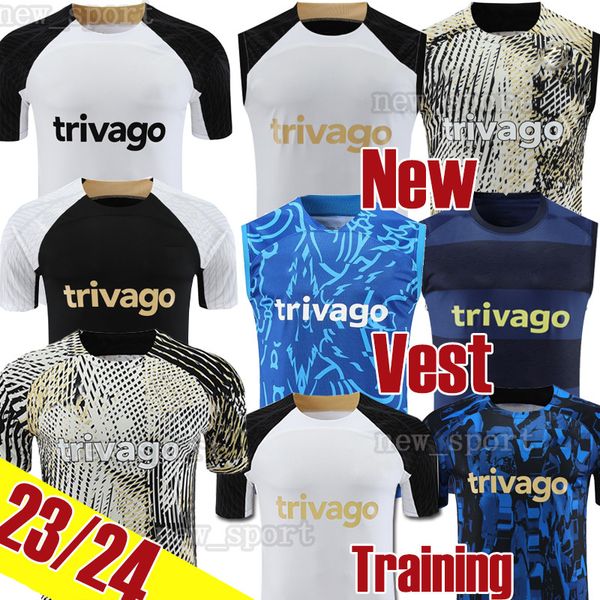 

new 23 24 sterling nkunku cfc soccer jerseys kante enzo jackson mudryk 2023 2024 madueke james b.badiashile polo vest training shirt footbal, Black;yellow