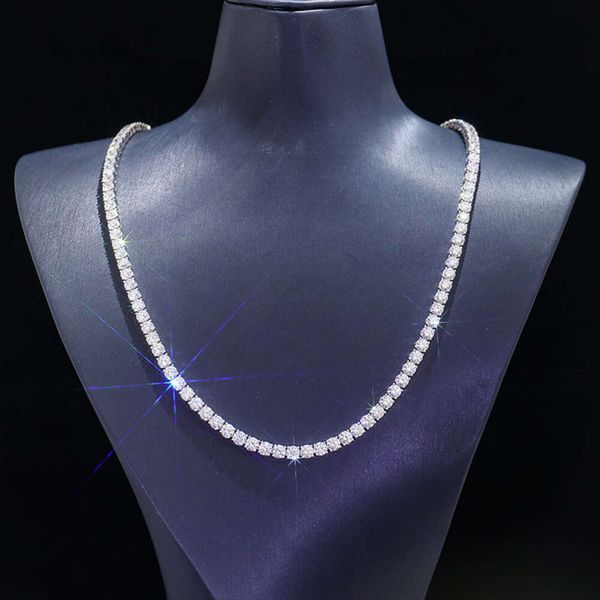 

Sterling Sier Vvs Moissanite Diamond Iced Out Chain Diamond Necklace Chains For Women Men Necklace Moissanite Tennis Chain