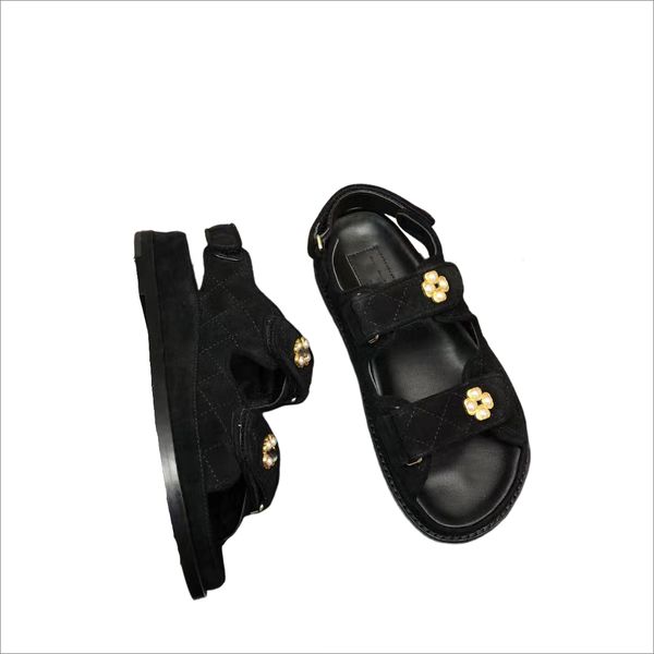 

papa sandals, designer sandals, genuine calf leather, women & apos; s sandals, 35-42, with box and dustbag, quilted jelly platform, summer g, Black