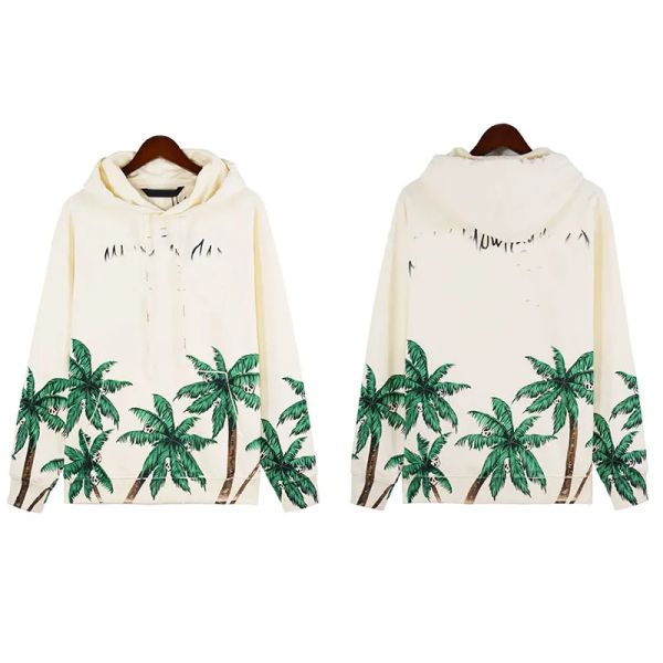 

palm hoodie designer sweatshirt, hole eye fringed coconut flame letter print, autumn and winter athletic casual men's hoodie, Black