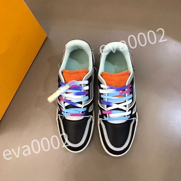 

luxury designer men causal shoes fashion woman leather lace up platform sole sneakers white black mens womens size 39-44 rd1012