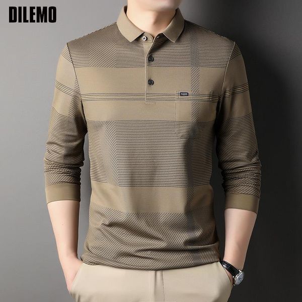 

mens polos grade fashion brand designer luxury plain polo shirts regular fit casual long sleeve clothing 230815, White;black
