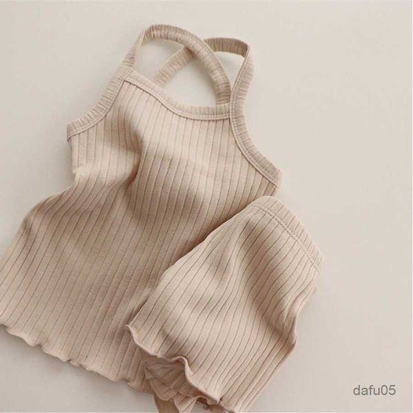 

clothing sets cotton vest shorts sets for baby girls r230816, White
