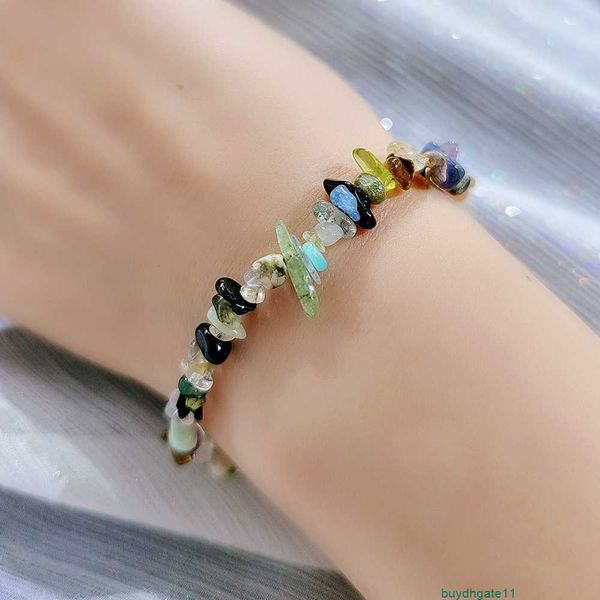 

m571 bracelet bangle accessories summer niche design colorful natural stone gravel bohemian, Black