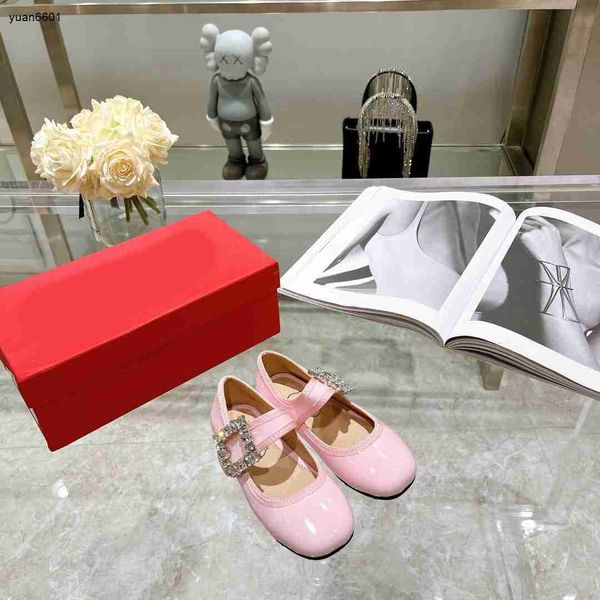 

luxury designer girl flat shoes shiny diamond studded buckle child sneakers size 26-35 kids athletic shoe box packaging july10, Black;grey