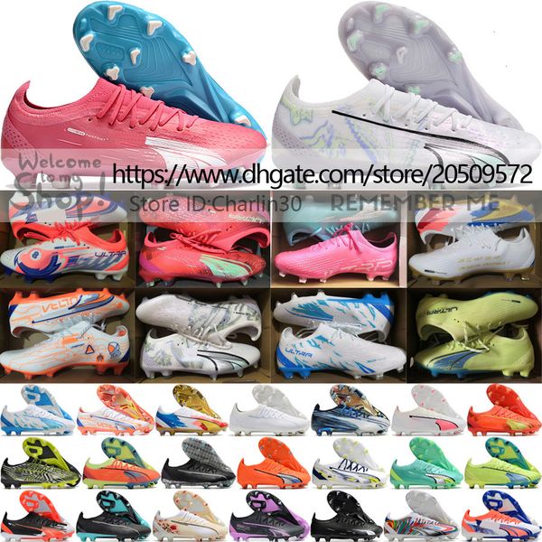 

send with bag quality soccer boots ultra ultimates fg firm ground trainers knit football cleats for mens soft leather comfortable lithe worl, Black