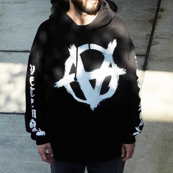 

men women vetements fashion hoodie oversized vetements hooded sweatshirts vtm pullover personalized streetwear, Black