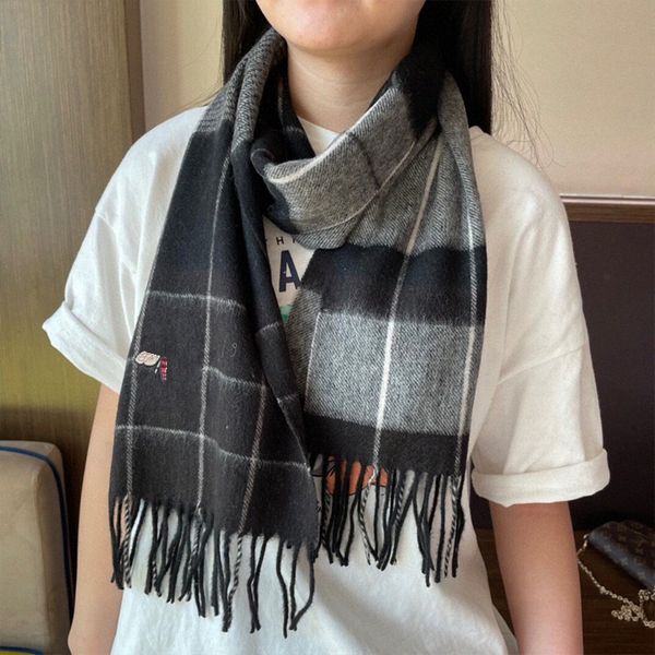 

cashmere scarf winter designer mens hommes little bee scarf 30cm x 180cm womens brand letter scarf large shawl warm thickened wool wraps fem, Blue;gray