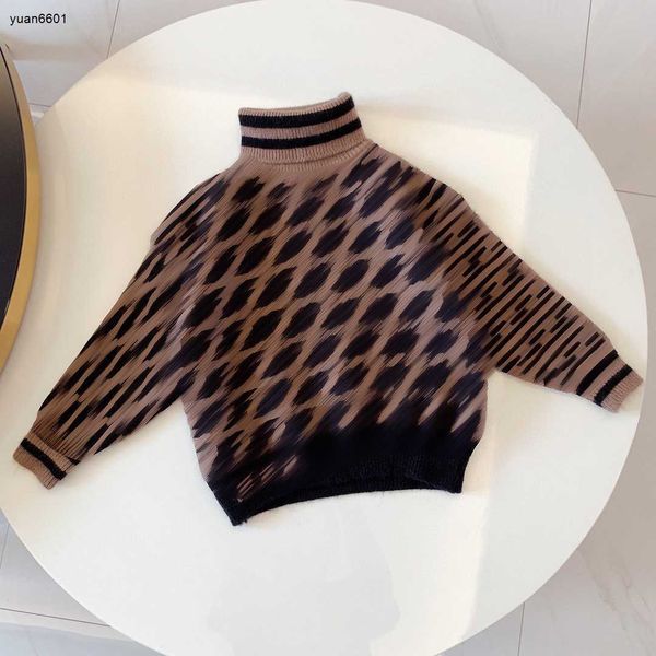 

luxury designer baby clothes fashion long sleeved high collar kids pullover logo printing sweater size 90-140 cm child knitted july27, Blue