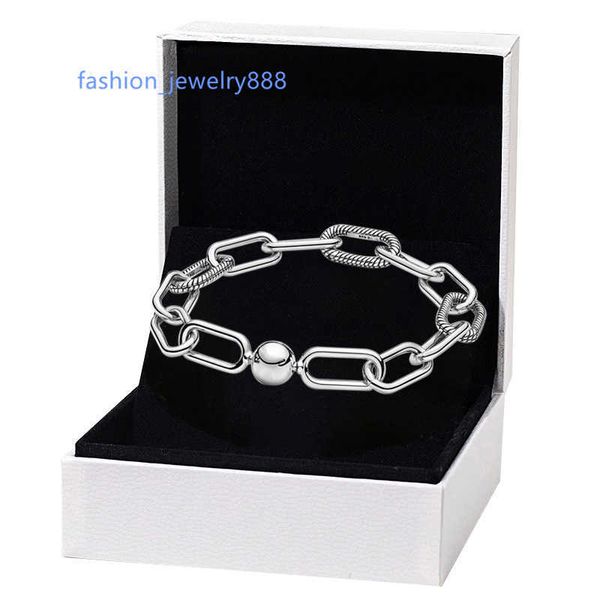 

925 sterling silver link chain bracelet for pandora fashion party jewelry for women men girlfriend gift hand chain designer bracelets with o, Black
