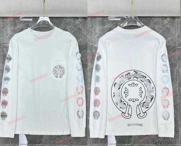 

fashion womens heart designer sweatshirts classic brand ch loose horseshoe sanskrit print luxury heart long sleeve t-shirt chromes pullover, Black