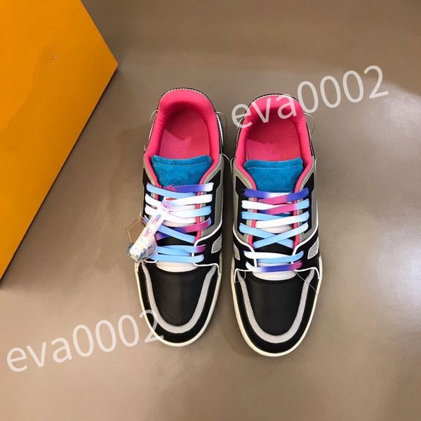 

quality casual shoes brand men sneaker leather trainers man technical rubber runner sports lug sole walking size 39-44 rd1012, Black