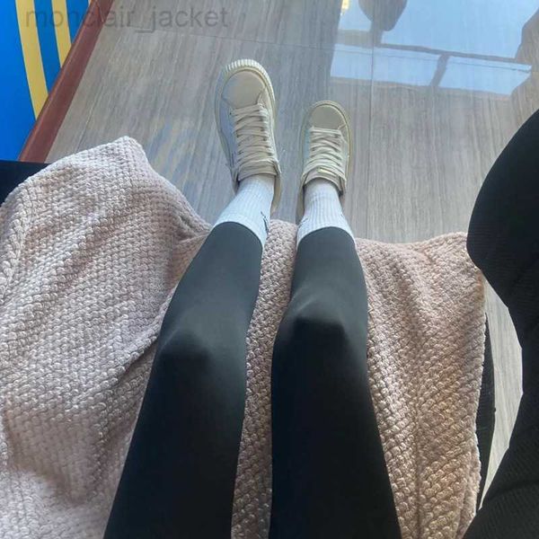 

desginer al yoga legging same pants with plush autumn and winter fitness pants for warmth high waist tight running training and sports pants, Black