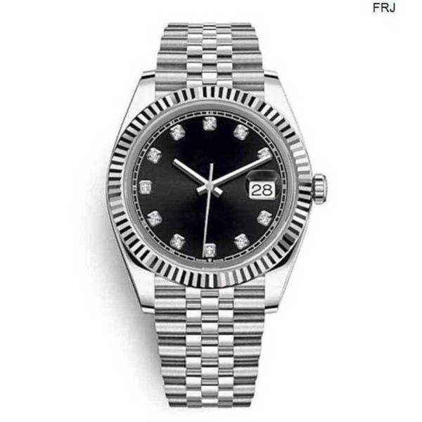 

rolaxs watch diamond fashion mens mechanical automatic 41mm dial sapphire cystal ladies 2813 stainless steel montre de luxe wristwatches frj, Slivery;black
