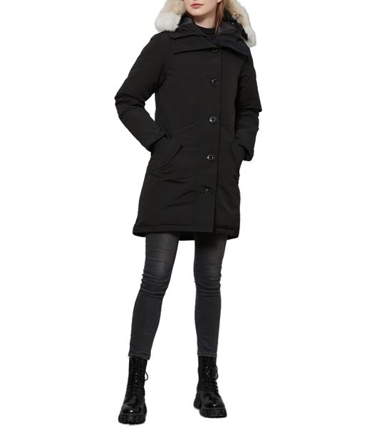 

goose down coat women winter jackets real wolf fur collar hooded outdoor warm and windproof coats with removable cap ladies parka womens out, Black