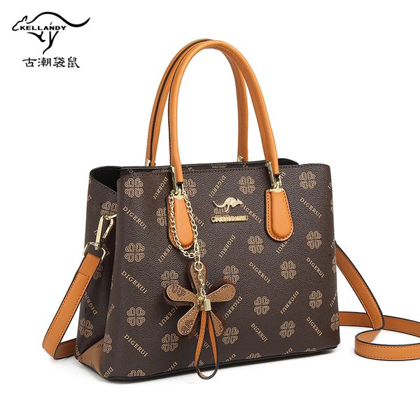 

tote bag women's presbyopia retro high grade oblique straddle one shoulder handbag large capacity mommy bag factory direct sales