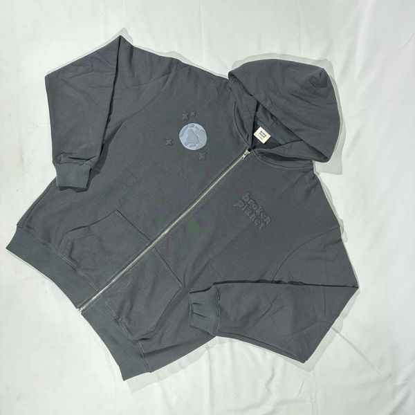 

broken planet spider zippered sweatshirt, Black