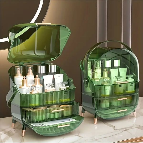 

1pc makeup organizer, makeup drawer organizer, cosmetic storage box, dustproof, lipstick skin care products storage box, friend gifts for wo