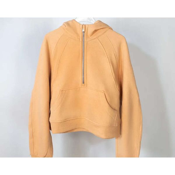 

lululemens autumn coat yoga gym jackets coatwomens plus veet winter hoodie scuba thickening sports half zipper terry designer sweater430819, Black;brown