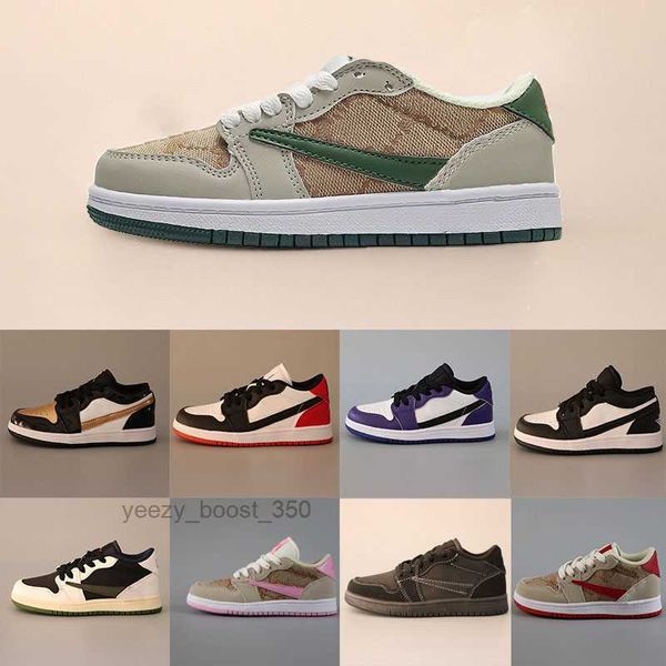 

kids scotts sneaker low ji 1s 1 cut pink collaboration traviscotts olive black phantom reverse mocha fragments military blue grey retros inf, Black;red