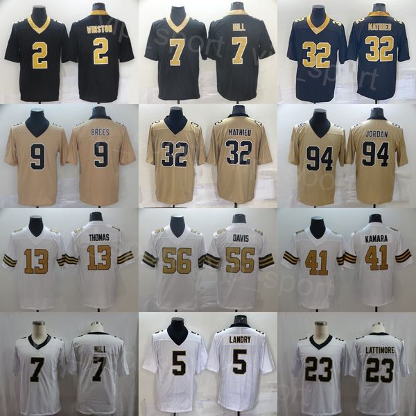 

mans football 56 demario davis jersey 5 jarvis landry 2 jameis winston 9 drew brees 13 michael thomas 32 tyrann mathieu 41 alvin kamara tays, Black;red