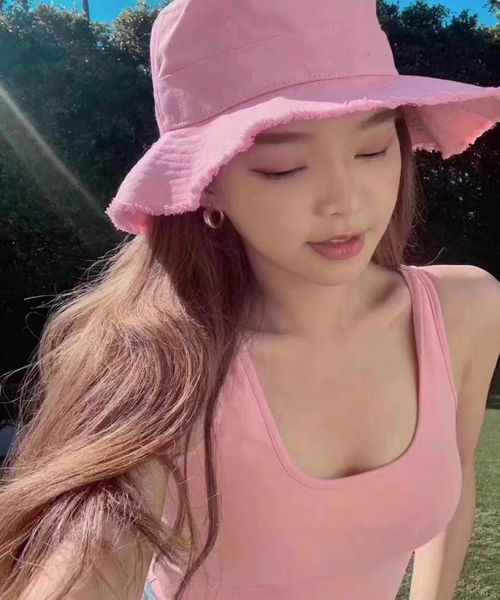 

2022 summer wide brim hats mu le bob artichaut women bucket hat kuevq2516485, Yellow