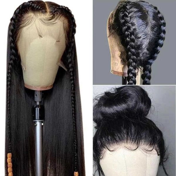 

front lace wig women lace long straight hair any face shape wig women 230816, Black